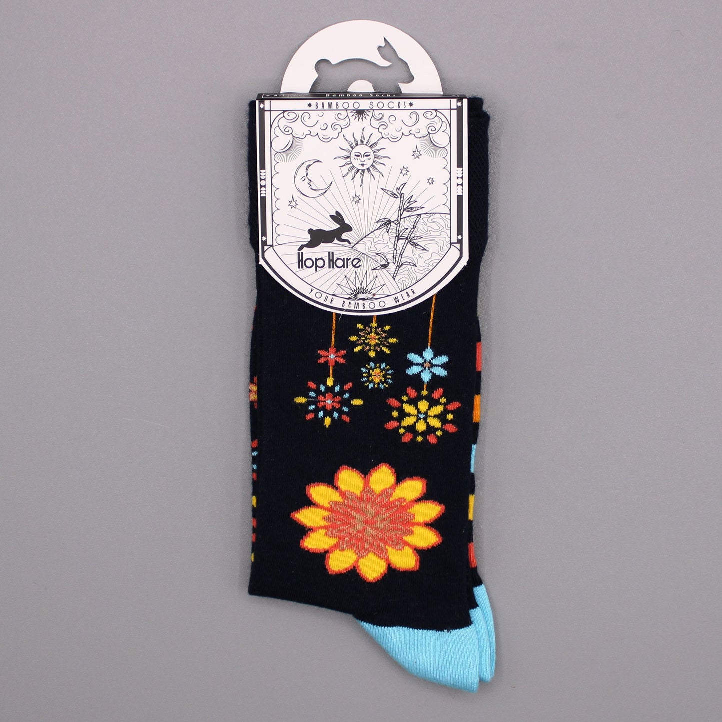Hop Hare Bamboo Socks M/L - Pink Buddha & Lotus