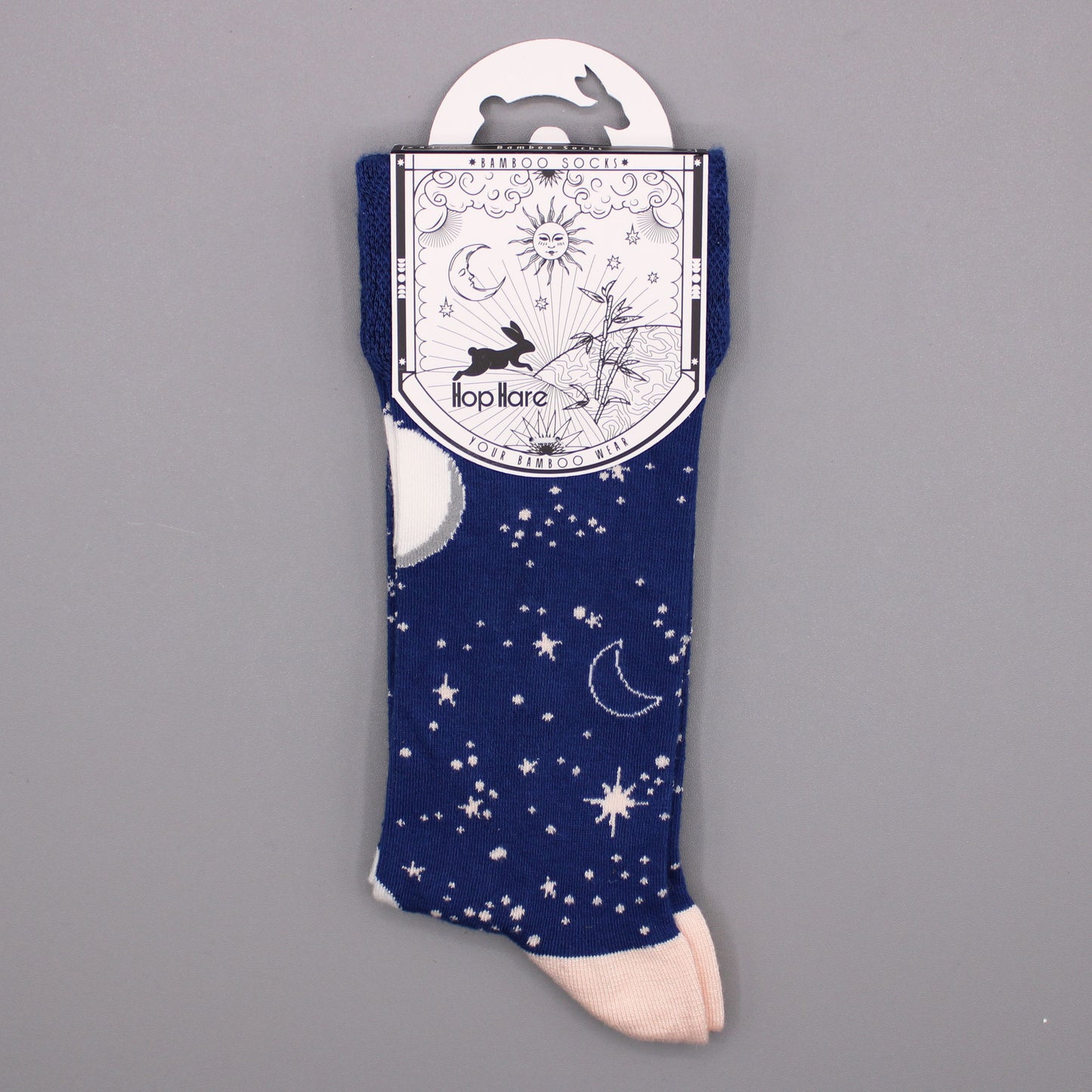 Hop Hare Bamboo Socks M/L - Pink Buddha & Lotus