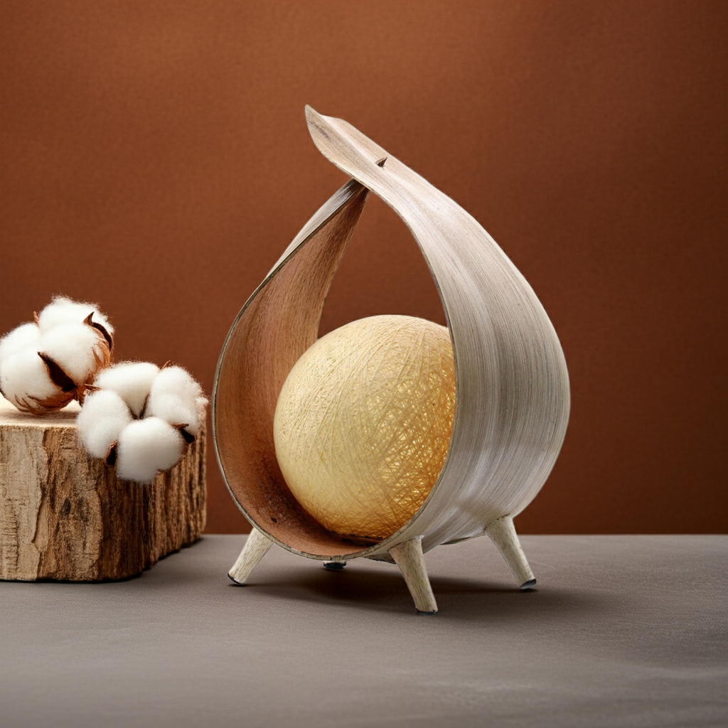 Natural Coconut Lamp - Natural Wrapover