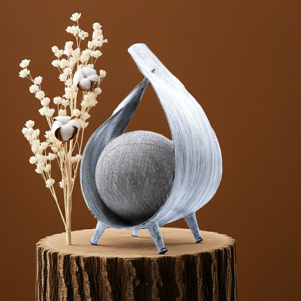 Natural Coconut Lamp - Greywash Wrapover