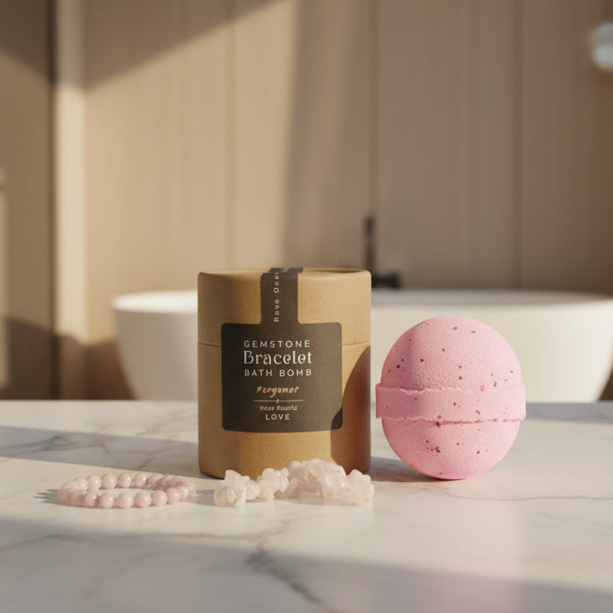 Rose Quartz Gem Bracelet Bath Bomb