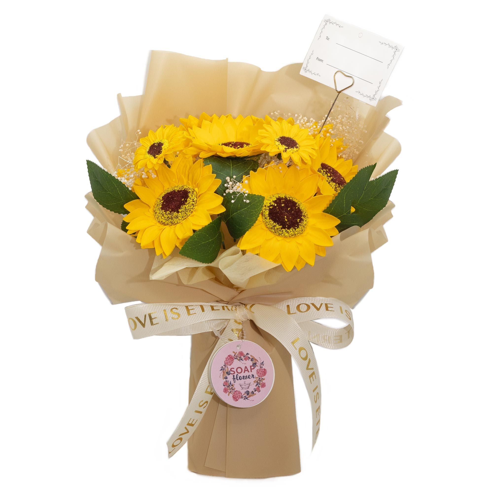 Large Sunflowers Bouquet - Love is Eternal -  With Gift Card