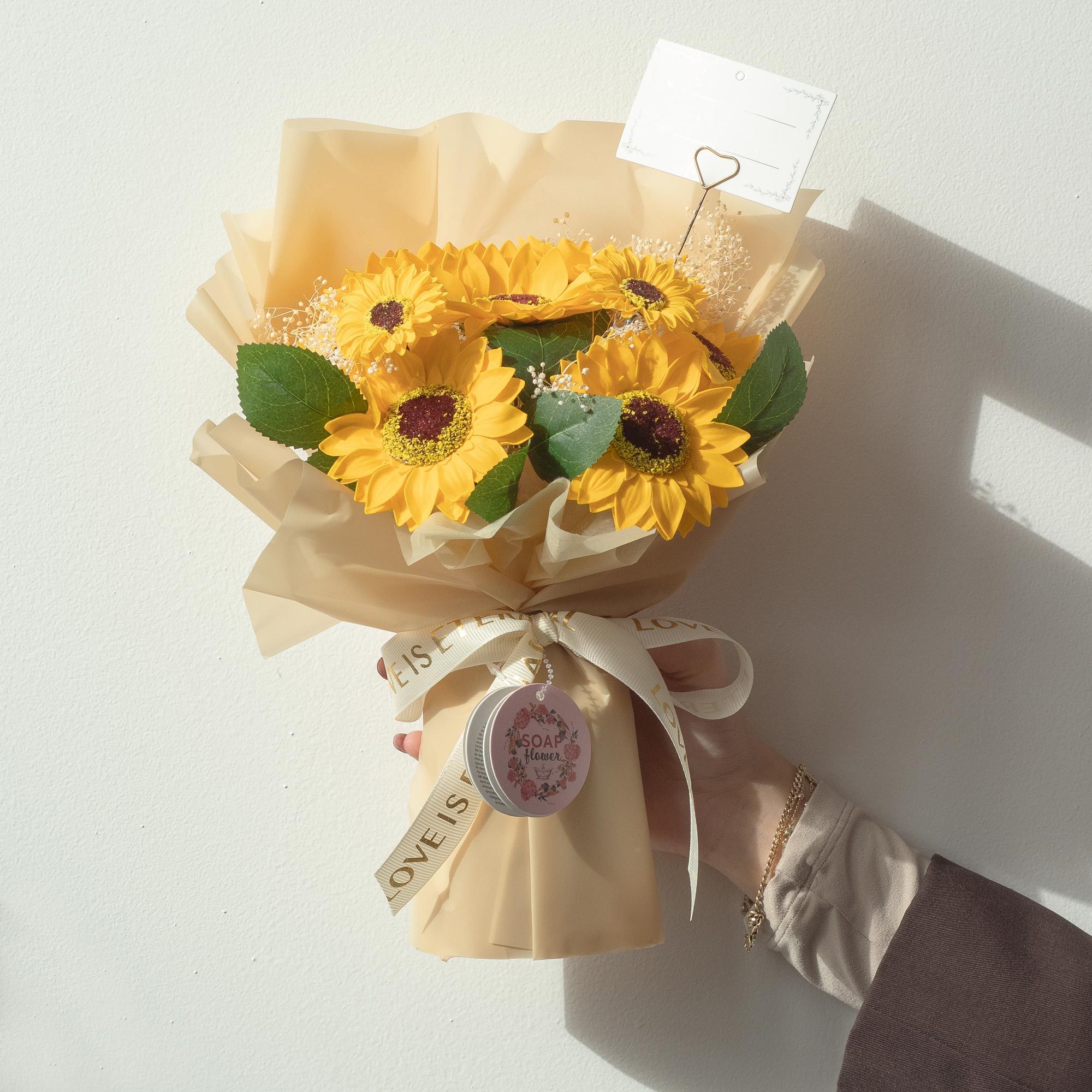 Large Sunflowers Bouquet - Love is Eternal -  With Gift Card