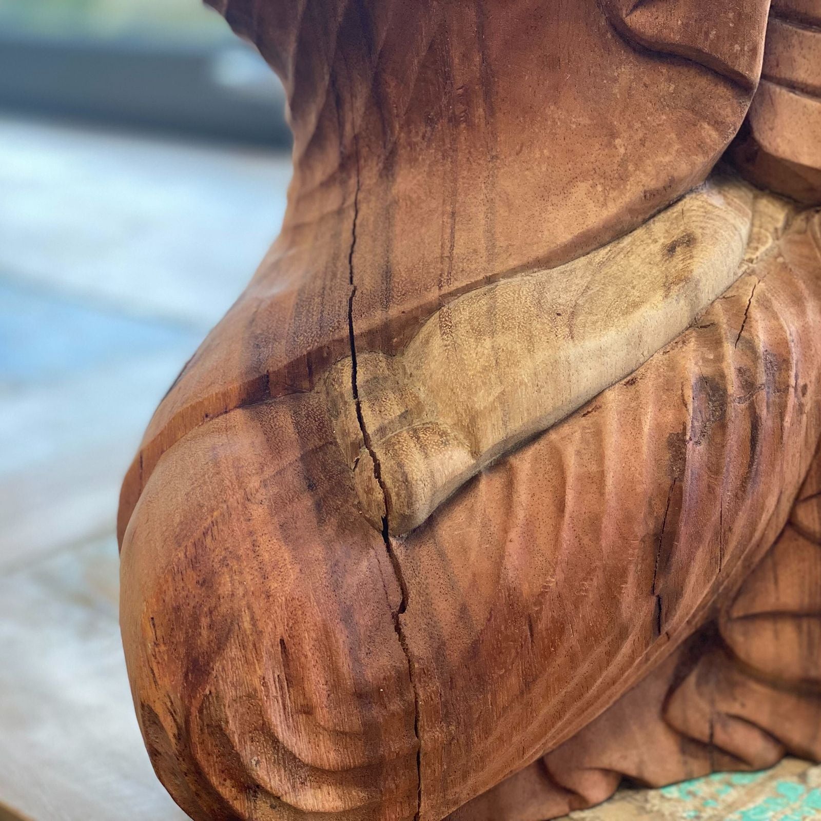 Hand Carved Buddha Statue - 40cm Welcome