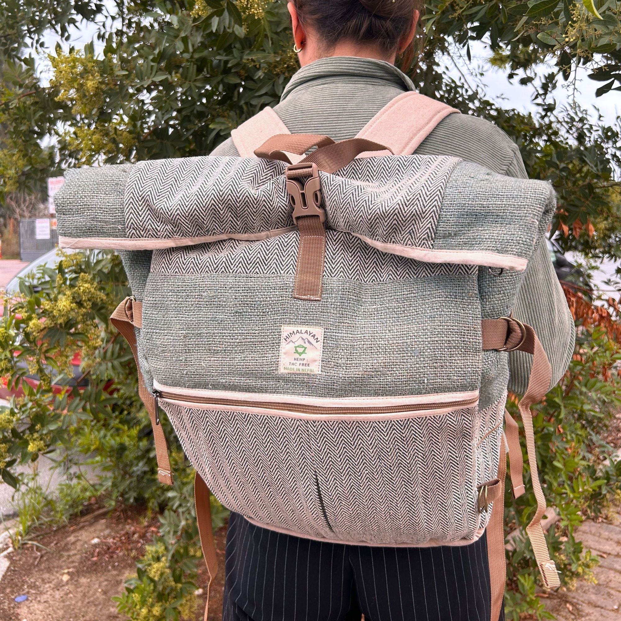 Hemp Trekking Rolling Backpack - Sage