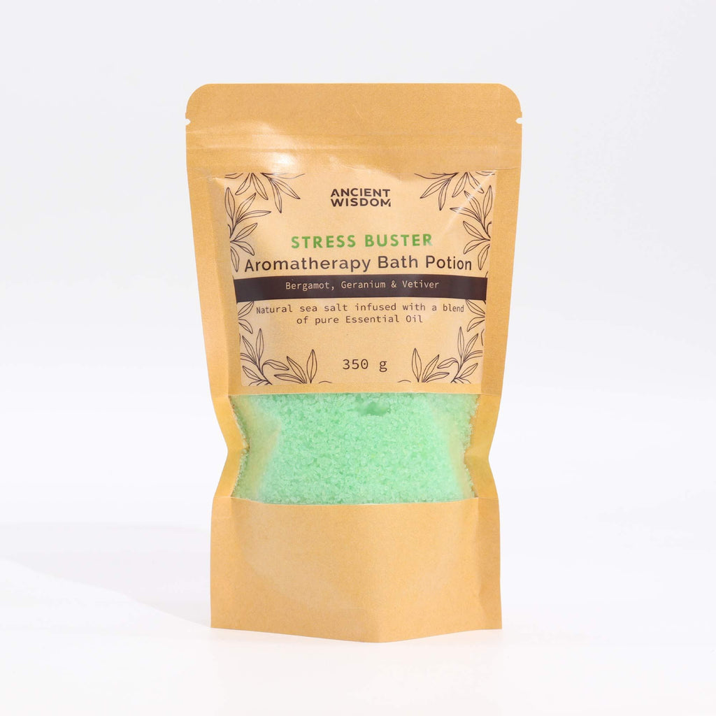 Aromatherapy Bath Potion in Kraft Bag 350g - Stress Buster