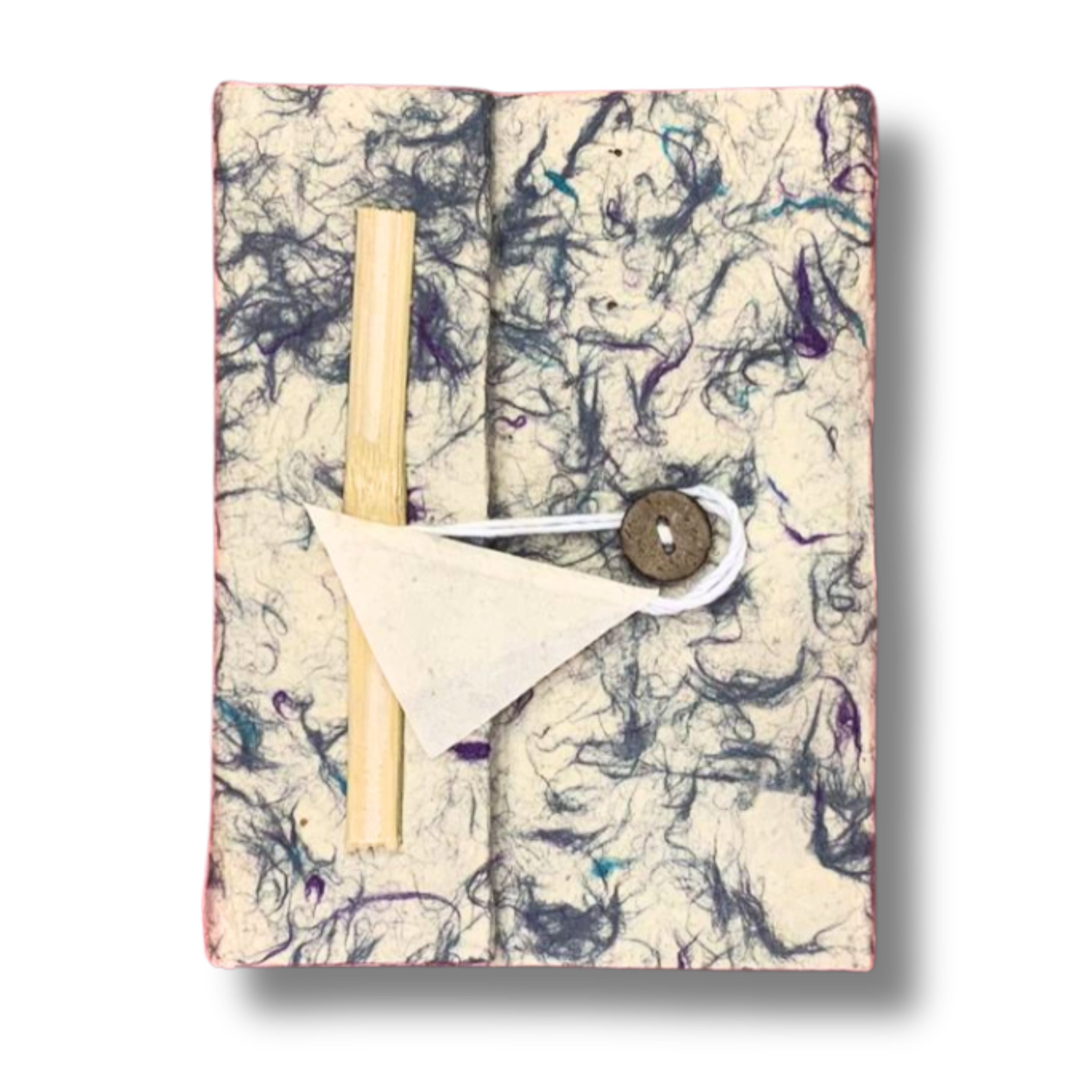 Lrg Lokta Mixed Blue Cotton Notebook (21x15cm) - 45 leafs - inc bookmark