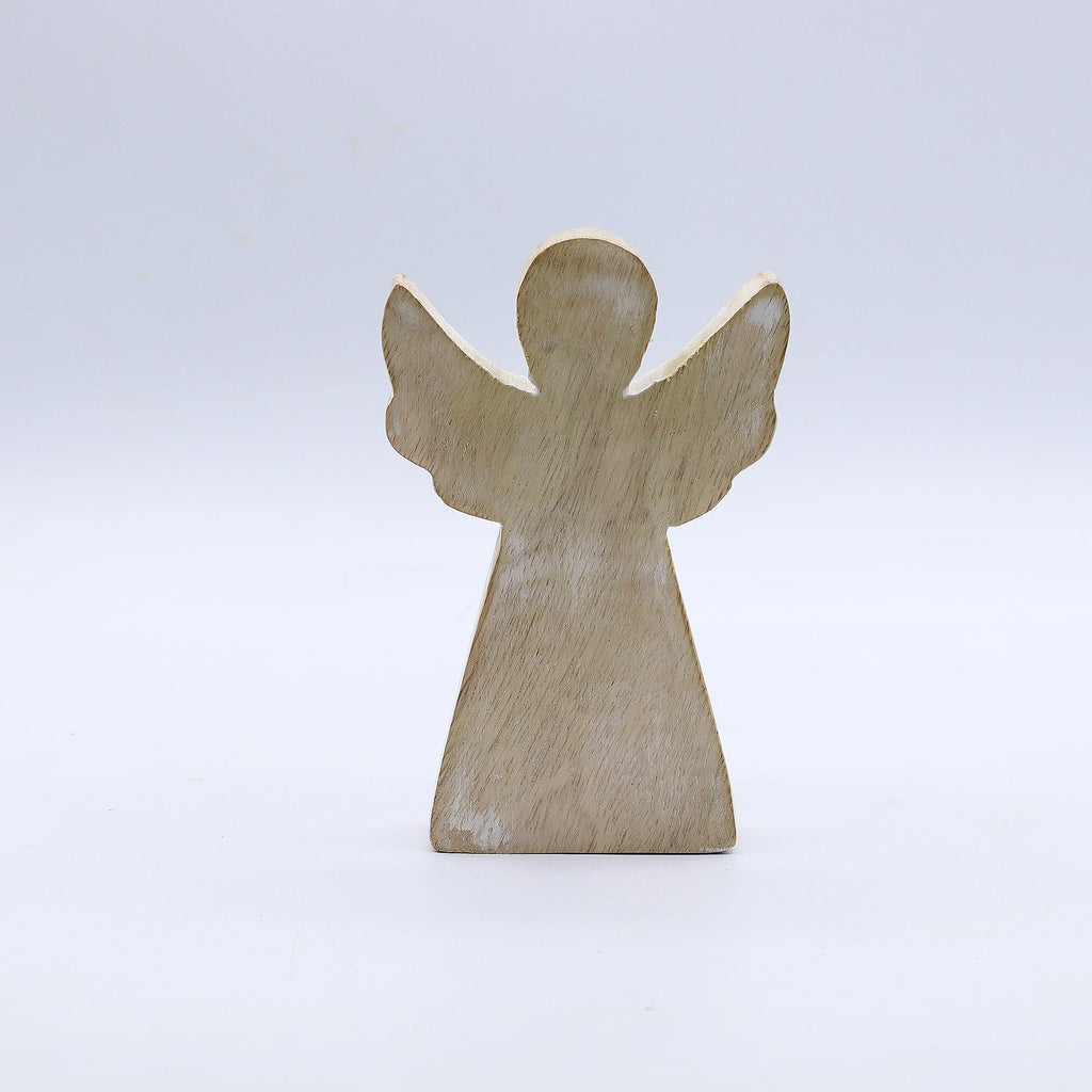 Mango Wood Angel - Whitewash