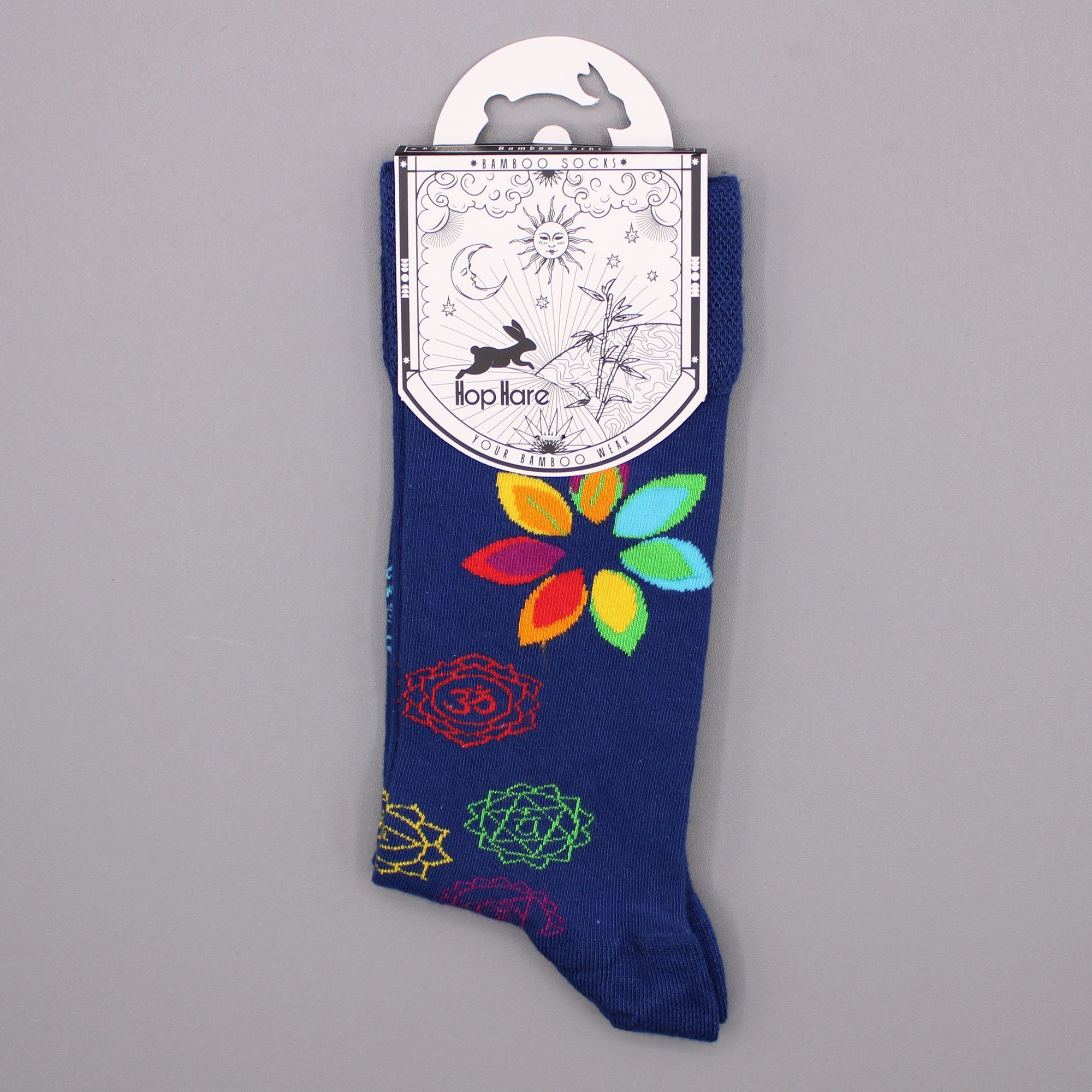 Hop Hare Bamboo Socks S/M - Rainbow Chakra