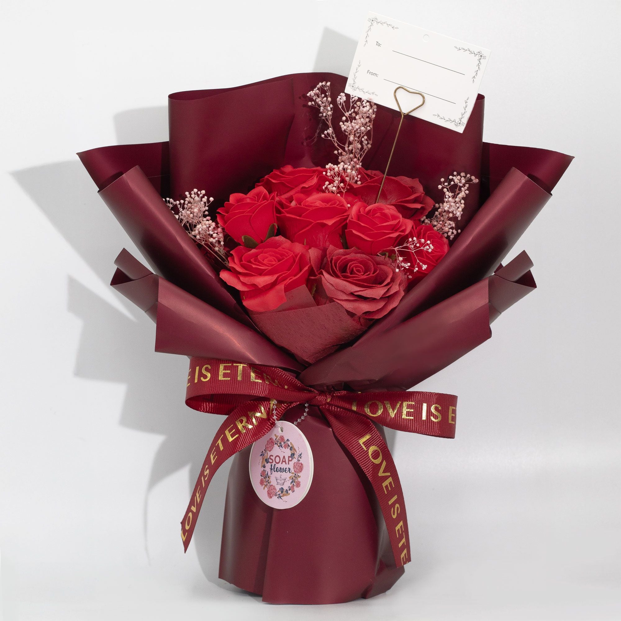 Large Red Roses Soap Bouquet - Love is Eternal -  With Gift Card