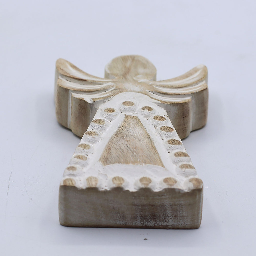 Mango Wood Angel - Whitewash