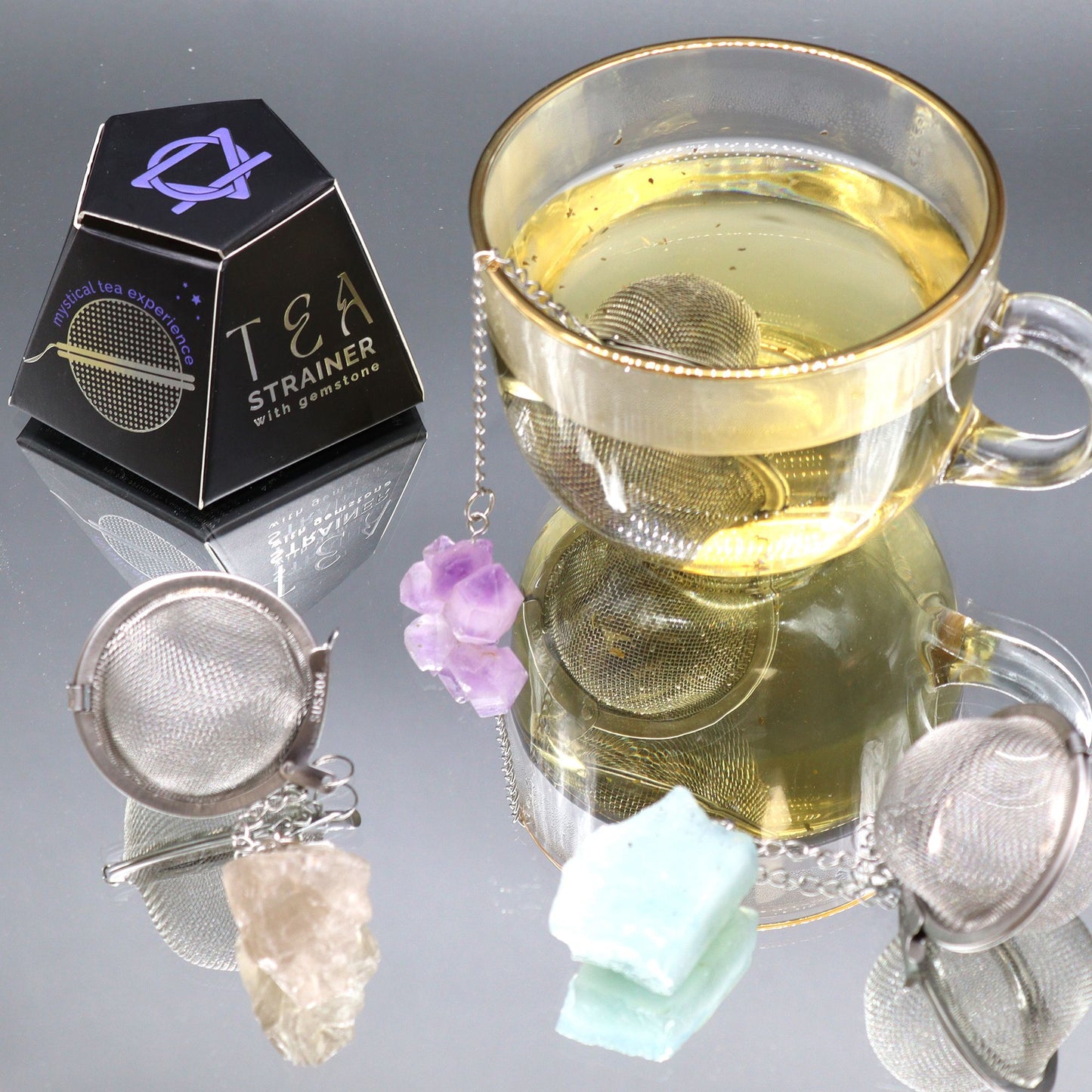 Raw Crystal Gemstone Tea Strainer - Carnelian
