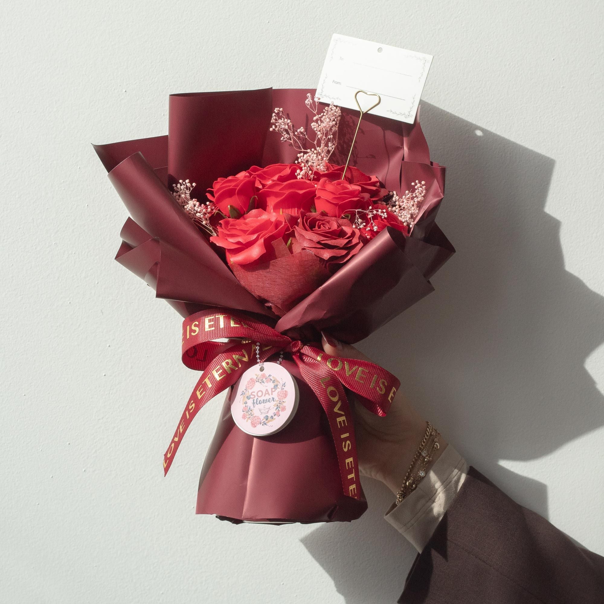 Large Red Roses Soap Bouquet - Love is Eternal -  With Gift Card