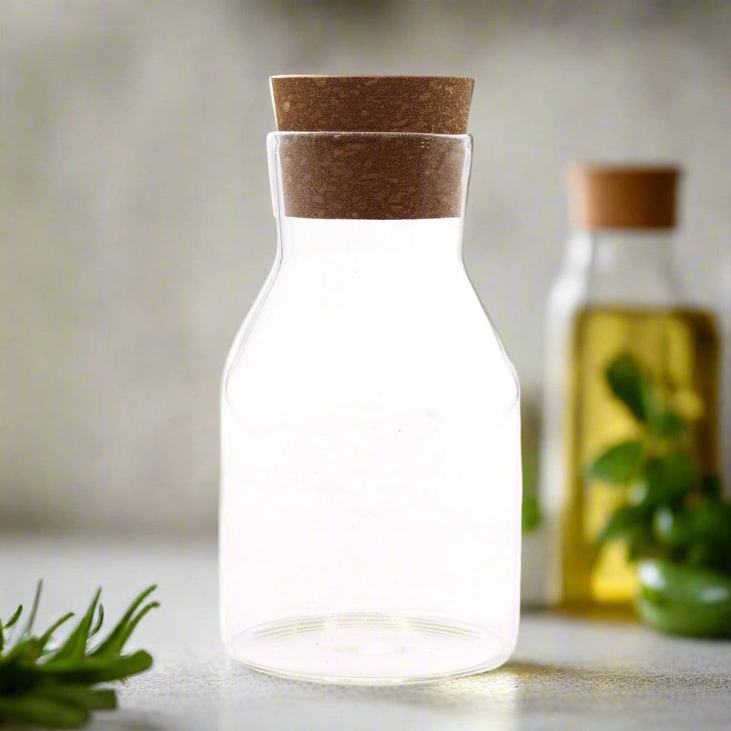 Cottage Cork Glass Jar - Clear - 15cm
