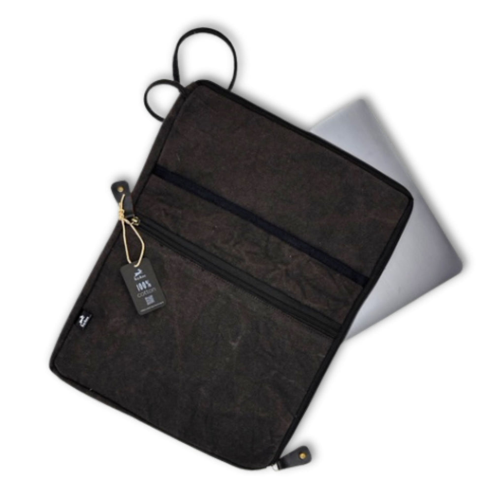 Stonewash  Large Laptop Pouch - Charcoal