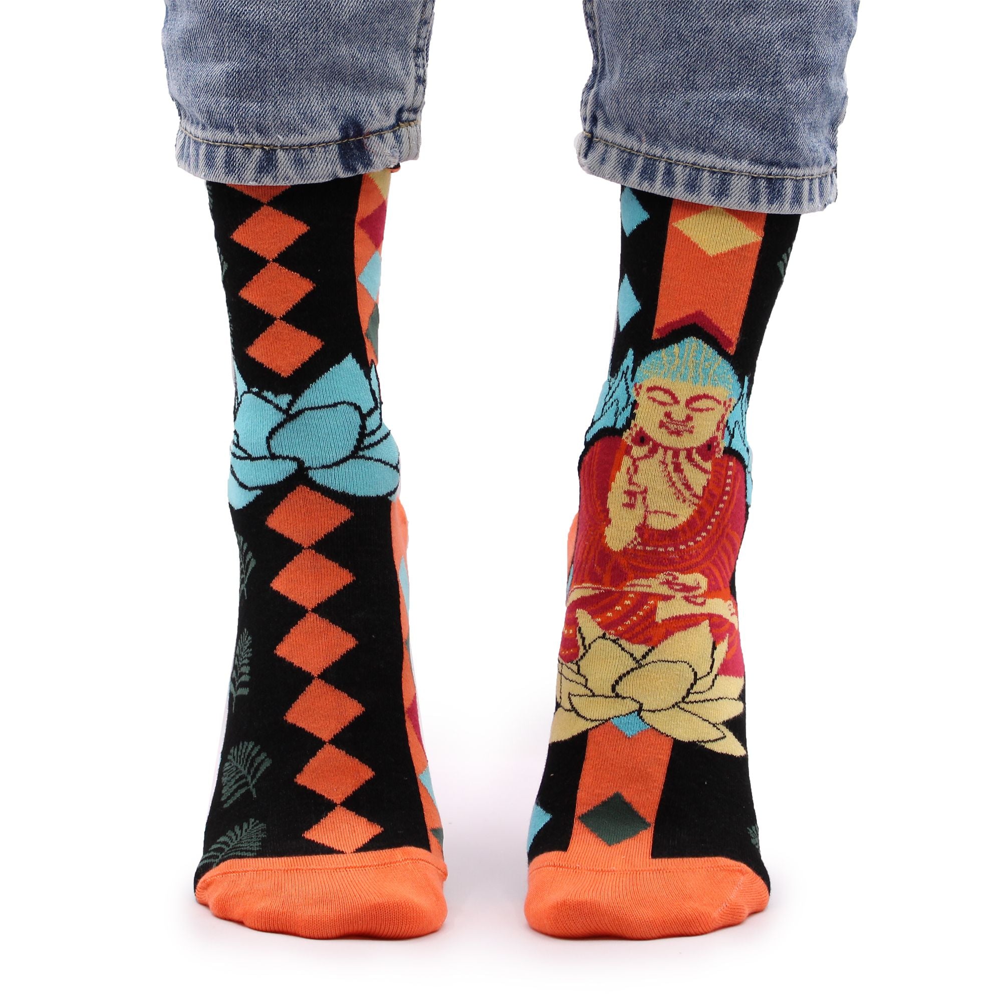 Hop Hare Bamboo Socks S/M - Blue Buddha & Lotus 