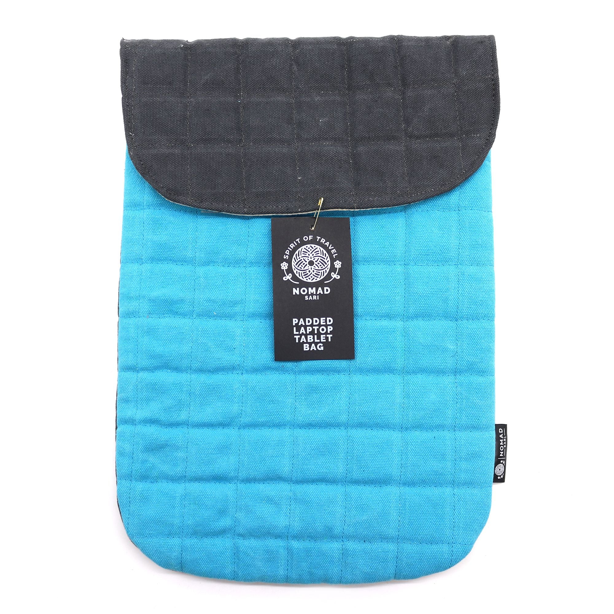 Laptop Padded Pouch - Terrific Turquoise - 14oz Stonewash