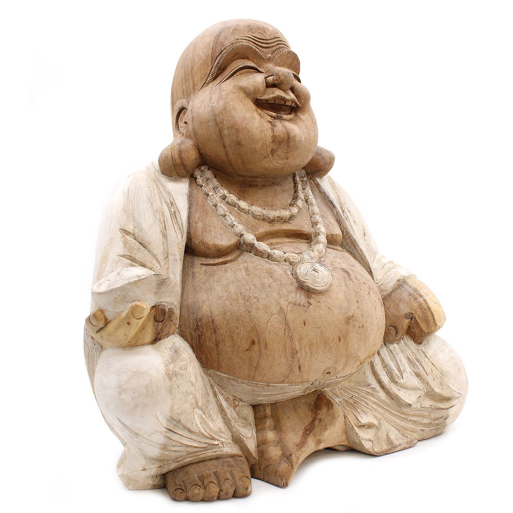 Happy Buddha - Whitewash 50cm