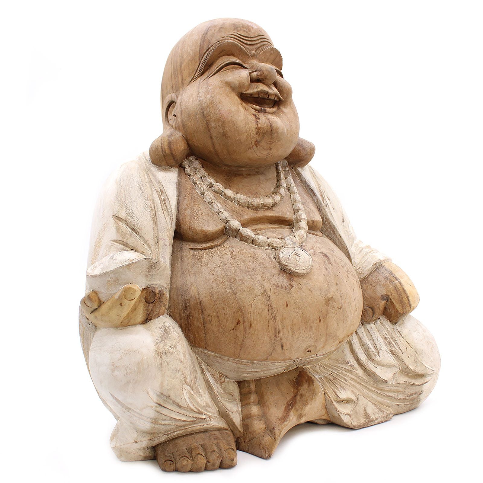 Happy Buddha - Whitewash 50cm