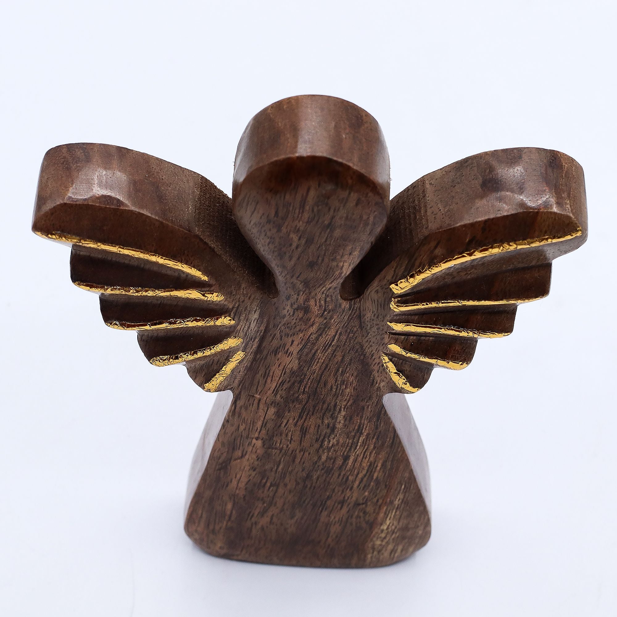 Large Mango Wood Angel - Gold Decor