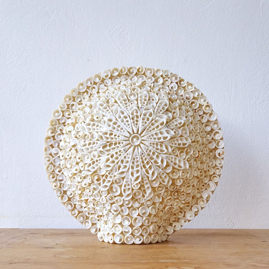 Boho Sea Shell Lamp - Cut Art Shell Large Round - 30cm