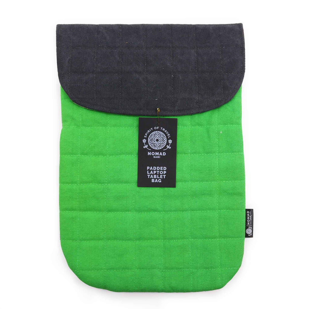 Laptop Padded Pouch - Frog Green - 14oz Stonewash
