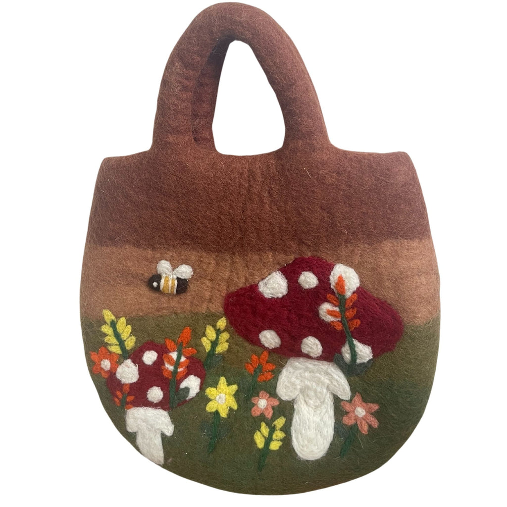 Mushroom Garden Felted Bag