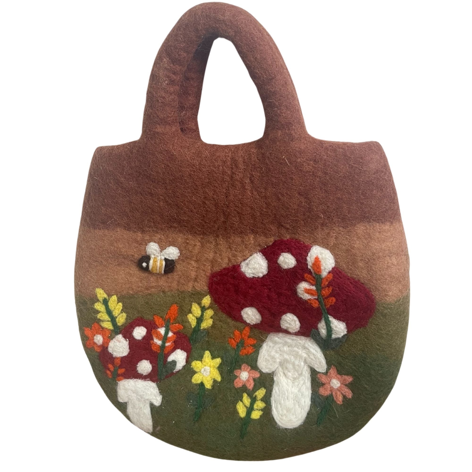 Mushroom Garden Felted Bag