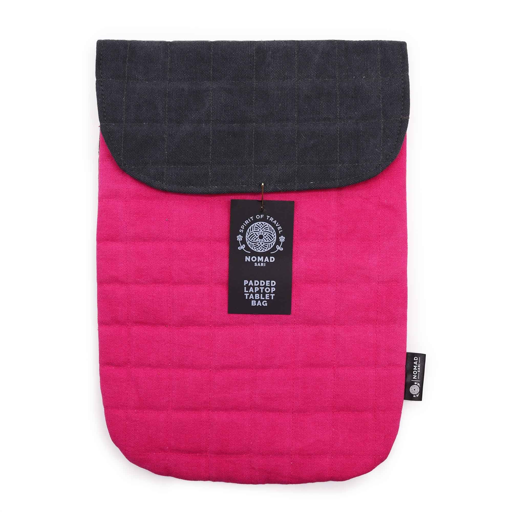 Laptop Padded Pouch - Shocking Pink - 14oz Stonewash
