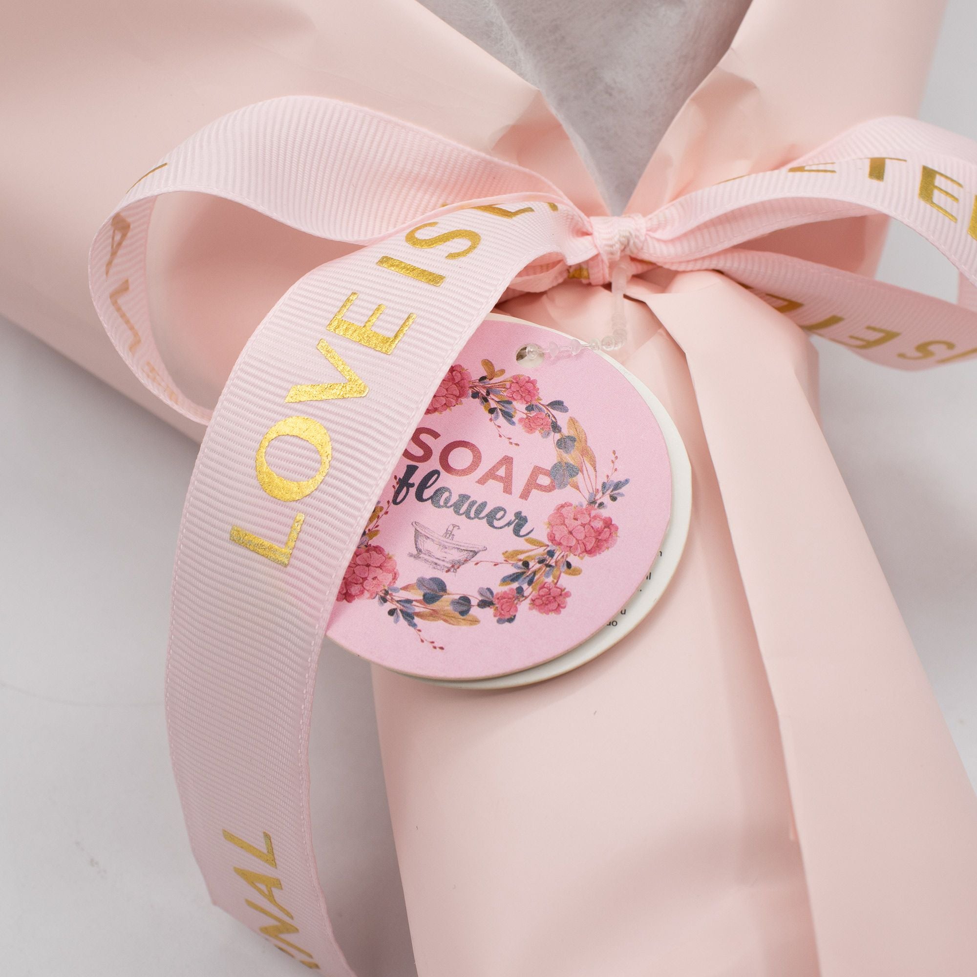 Large Pink Roses Bouquet - Love is Eternal -  With Gift Card