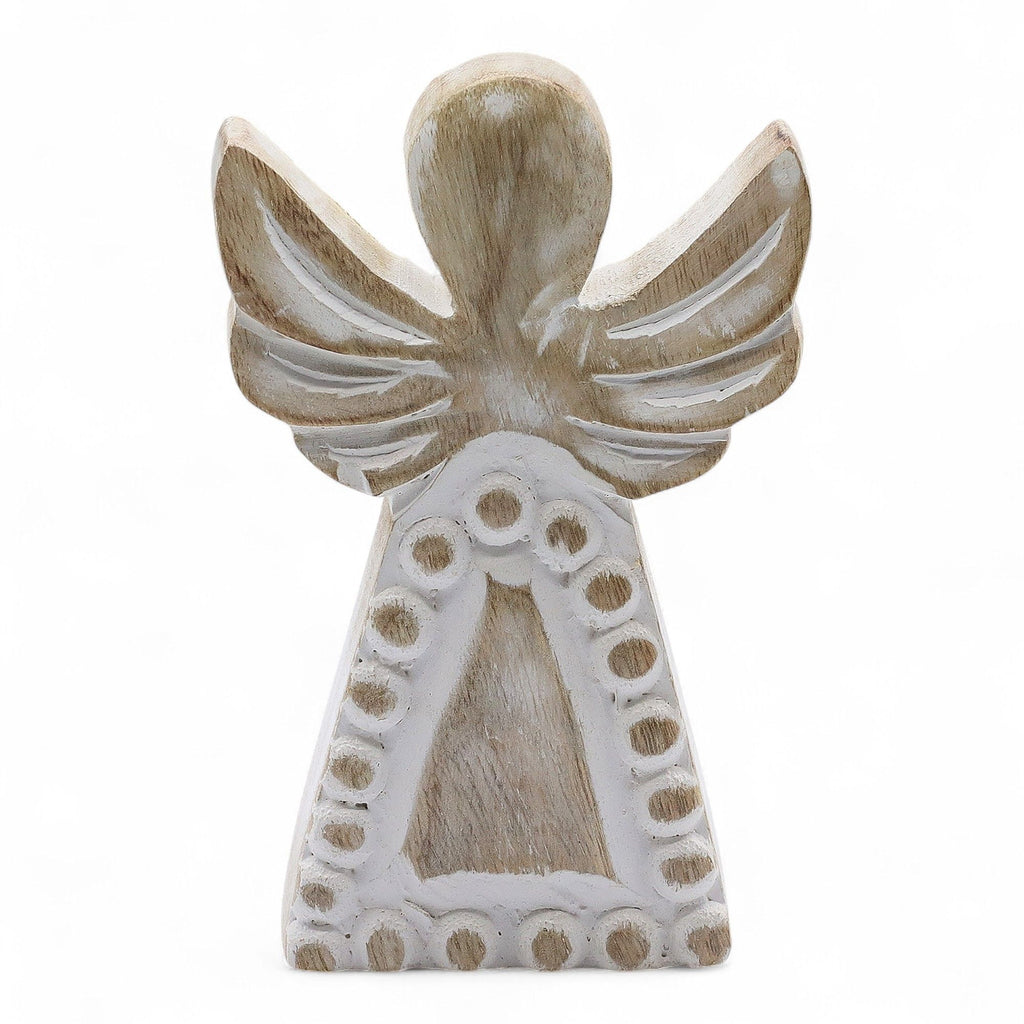 Mango Wood Angel - Whitewash
