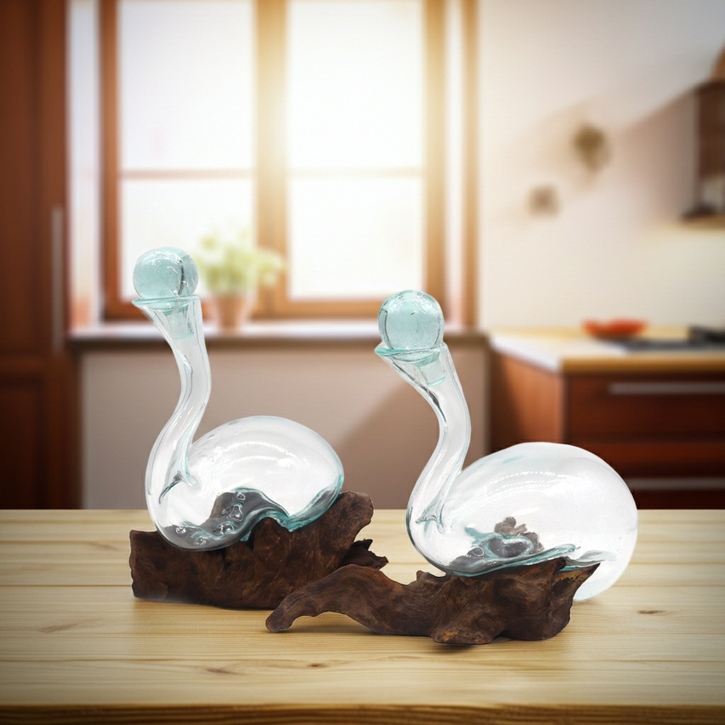 Molten Glass on Wood - Wine Decanter