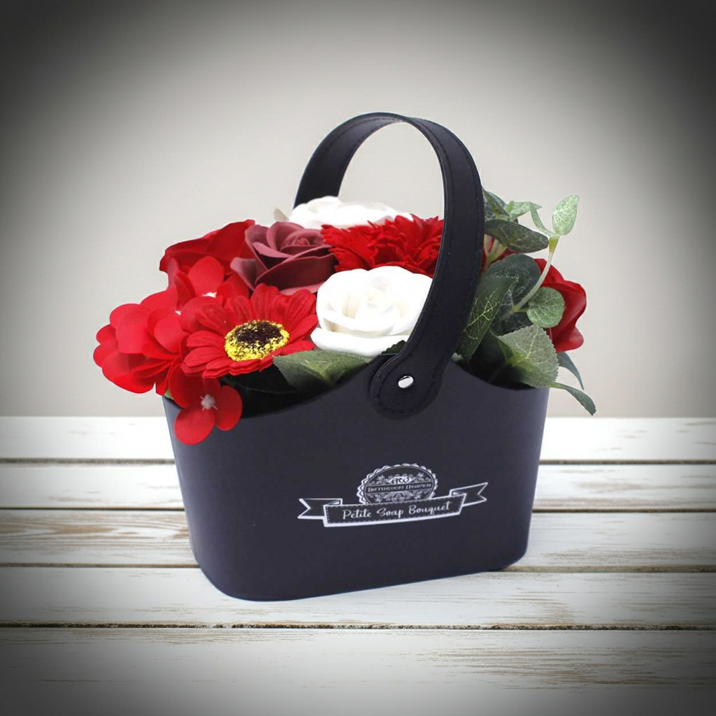 Bouquet Petite Basket - Rich Reds