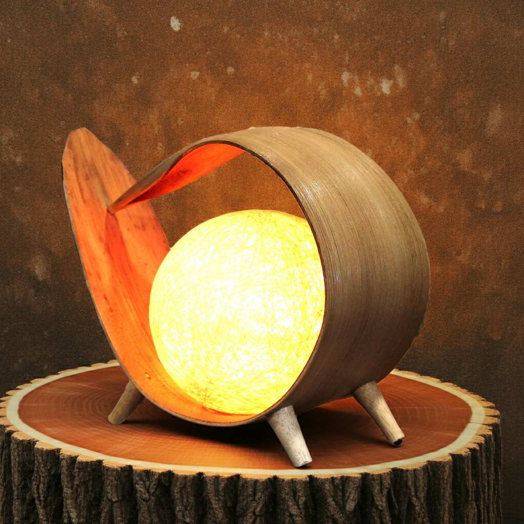 Natural Coconut Lamp - Natural Wrapover