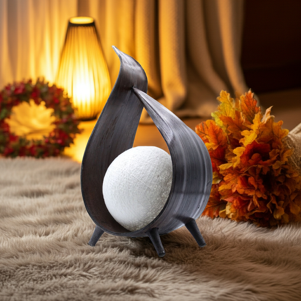 Natural Coconut Lamp - Chocolate Wrapover Twist